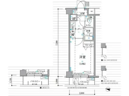リヴシティ新宿壱番館(1K/6階)の間取り写真