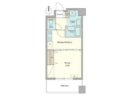 RJR姪浜(1DK/9階)の間取り写真