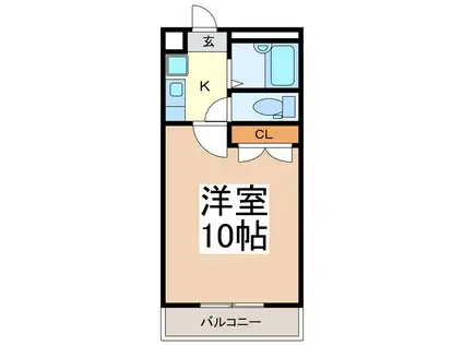 シリウス(1K/2階)の間取り写真