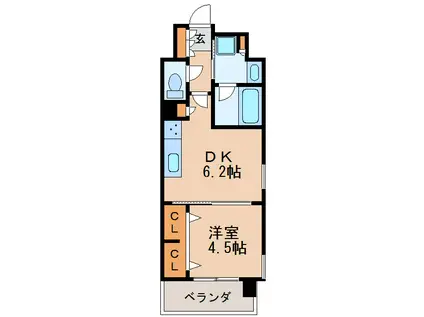 プレサンス ロジェ 栄パークサウス(1DK/2階)の間取り写真