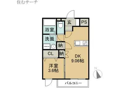 GRAND ESPOIR(1DK/3階)の間取り写真