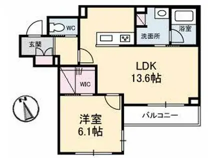 ヴィラ フォレスタ(1LDK/3階)の間取り写真