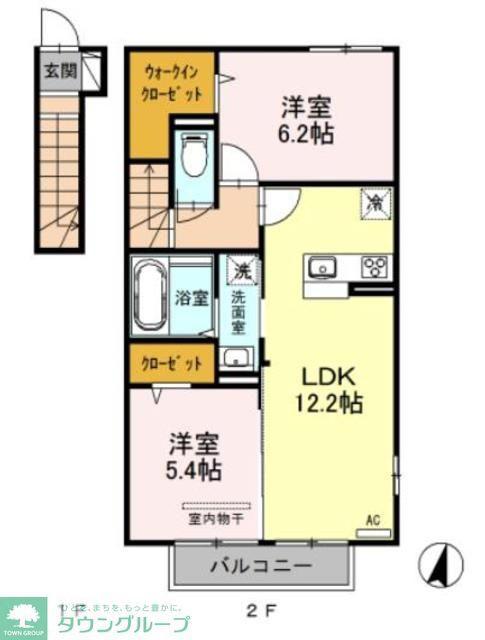 グランデⅡ(2LDK/2階)の間取り写真