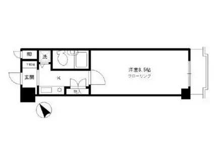 ZAMAエンゼルハイム北千住(1K/4階)の間取り写真