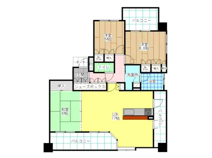 MJR姪浜(3LDK/2階)の間取り写真