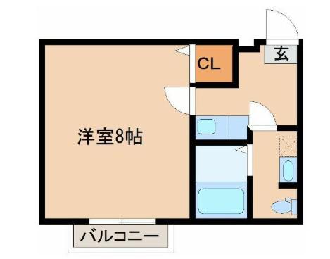 クレアフォーチュン連坊駅前(1K/3階)の間取り写真