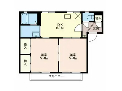 グレース千秋(2DK/2階)の間取り写真