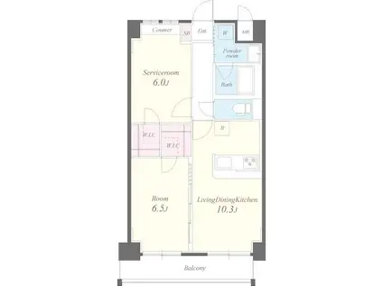 チェスナット西大島(1SLDK/3階)の間取り写真