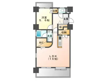 コーポラス本庄(1LDK/4階)の間取り写真