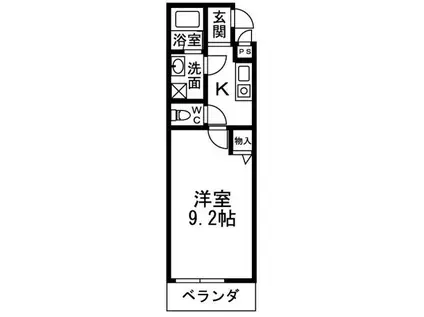 ポプラーレ キシダ(1K/1階)の間取り写真