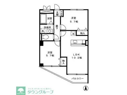 アビリアなごみ(2LDK/3階)の間取り写真