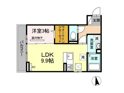 プレステージII(1LDK/1階)の間取り写真