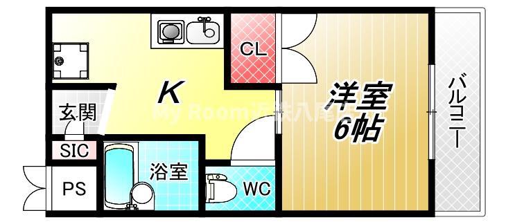 セントユース(1K/1階)の間取り写真