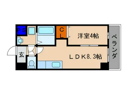 BLEZIO3(1LDK/6階)の間取り写真