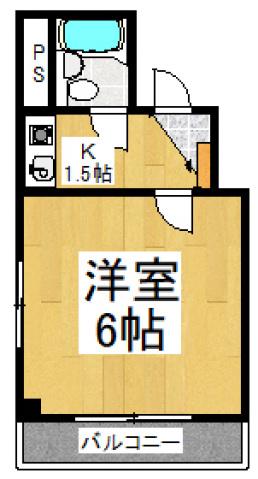 ニチエーイン鷹の台(1K/3階)の間取り写真