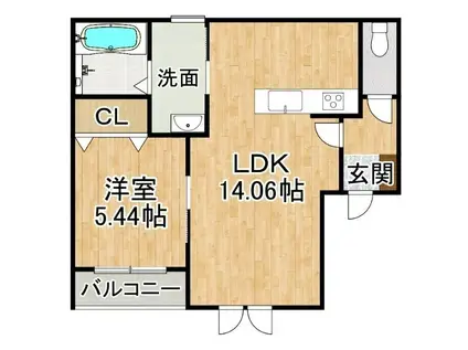 LARISSA(1LDK/2階)の間取り写真