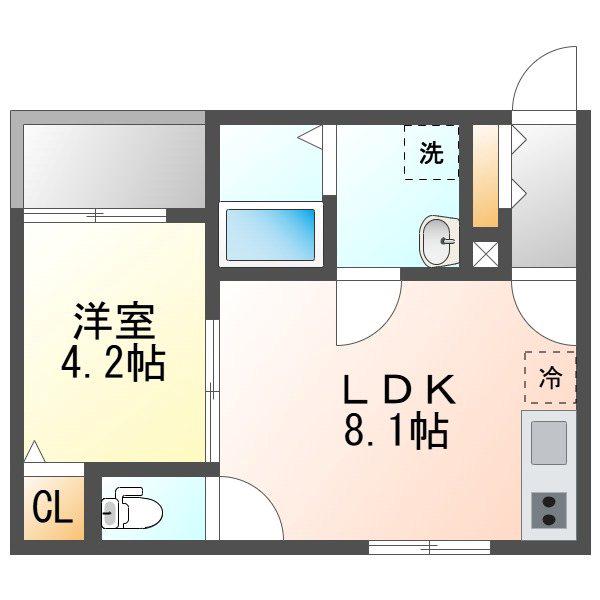 MYノアーヴェ(1LDK/3階)の間取り写真