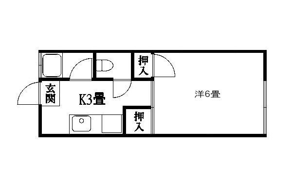 コーポ山口(1K/2階)の間取り写真