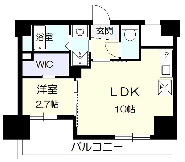 アドバンス江坂ラシュレ(1LDK/7階)の間取り写真