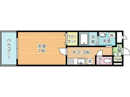 GRACEFUL到津(1K/1階)の間取り写真