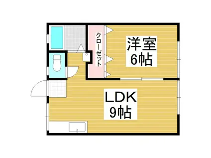 パナハイツ古田(1LDK/1階)の間取り写真