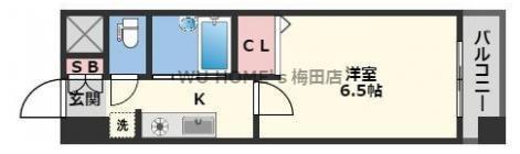 HOPECITY天神橋(1K/7階)の間取り写真