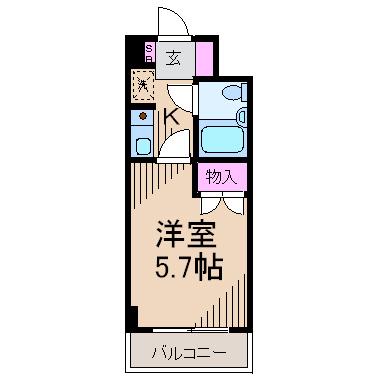 ジョイテル武蔵小杉(1K/3階)の間取り写真