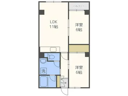 ウィスタリア真栄(2LDK/3階)の間取り写真