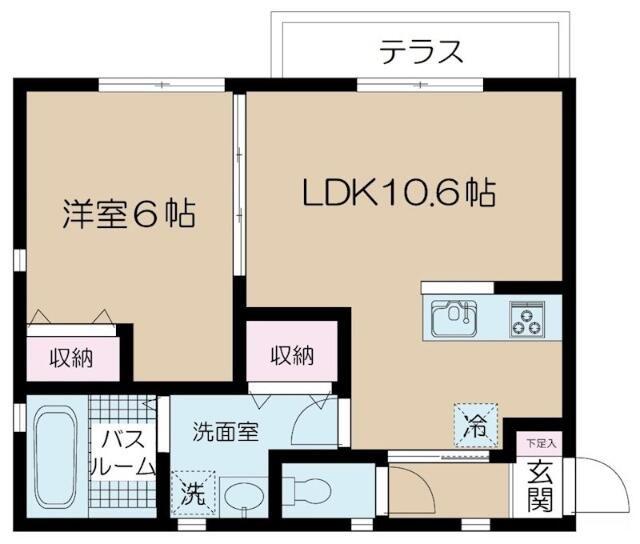 NSGATE勝どき(1LDK/1階)の間取り写真