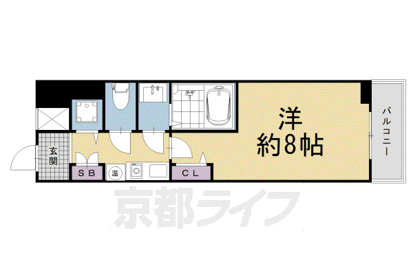 メロディハイム松原(1K/6階)の間取り写真