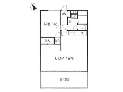 ウィンズ壱番館(1LDK/1階)の間取り写真