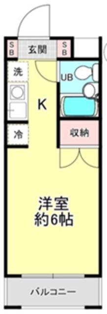 サニーハイツ(ワンルーム/1階)の間取り写真
