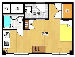 エルマーナ香枦園(ワンルーム/4階)の間取り写真