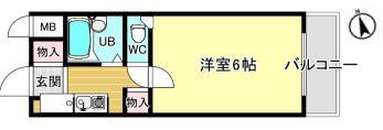 ルックハイツ(ワンルーム/1階)の間取り写真