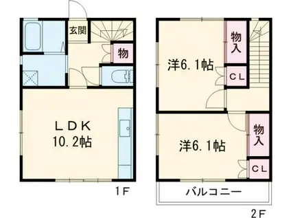 モアハウス磐田(2LDK/1階)の間取り写真