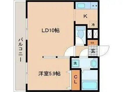 フェリチタ愛子I(1LDK/1階)の間取り写真