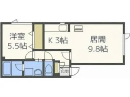 クレアット27(1LDK/1階)の間取り写真