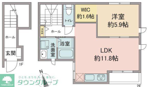 カーサ フェリズ(1LDK/2階)の間取り写真