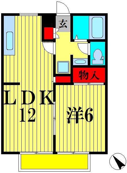 ハイツガーランド(1LDK/1階)の間取り写真