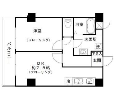 ベルメゾンエス(1DK/5階)の間取り写真