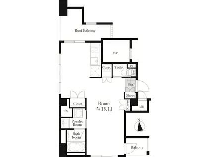 レガスタ浅草(1K/11階)の間取り写真