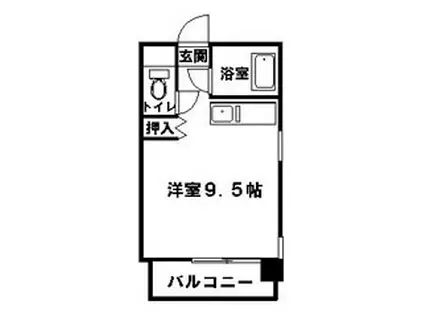 エステート6(ワンルーム/2階)の間取り写真