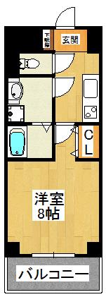 ドゥーエ西船橋(1K/4階)の間取り写真