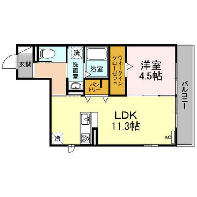 ささら弐番館(1LDK/3階)の間取り写真