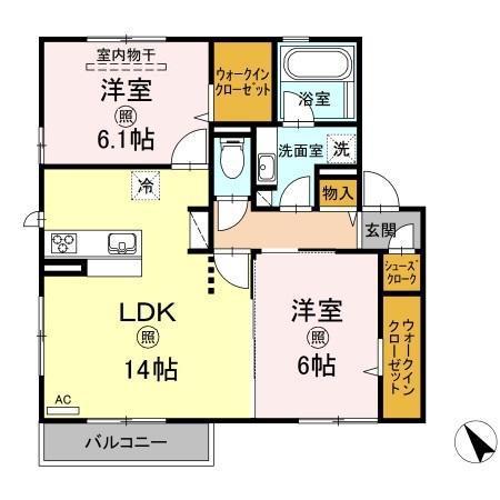 風雅 弐(2LDK/2階)の間取り写真