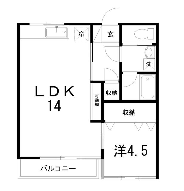 ドエール大川筋(1LDK/3階)の間取り写真