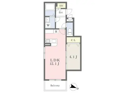 モアプラス西鉄久留米駅前(1LDK/3階)の間取り写真