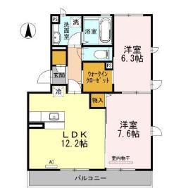 RE・EARTHの杜ほし(2LDK/3階)の間取り写真