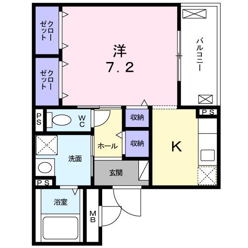グレイスKIKKAWA(1K/2階)の間取り写真
