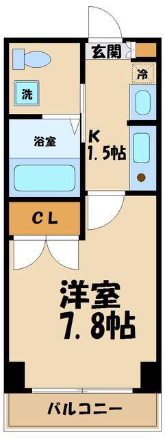 アンビックスつつじヶ丘(1K/2階)の間取り写真